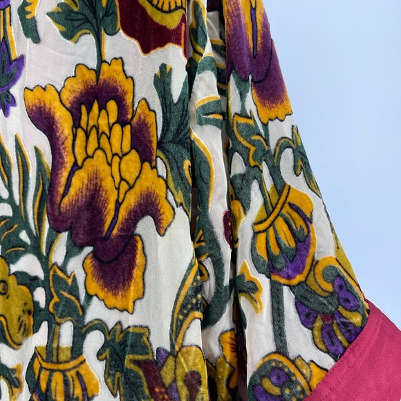 Chicos‎ Kimono Jacket L/XL Velvet Floral Anniversary Collection Silk Blend - Picture 4 of 14